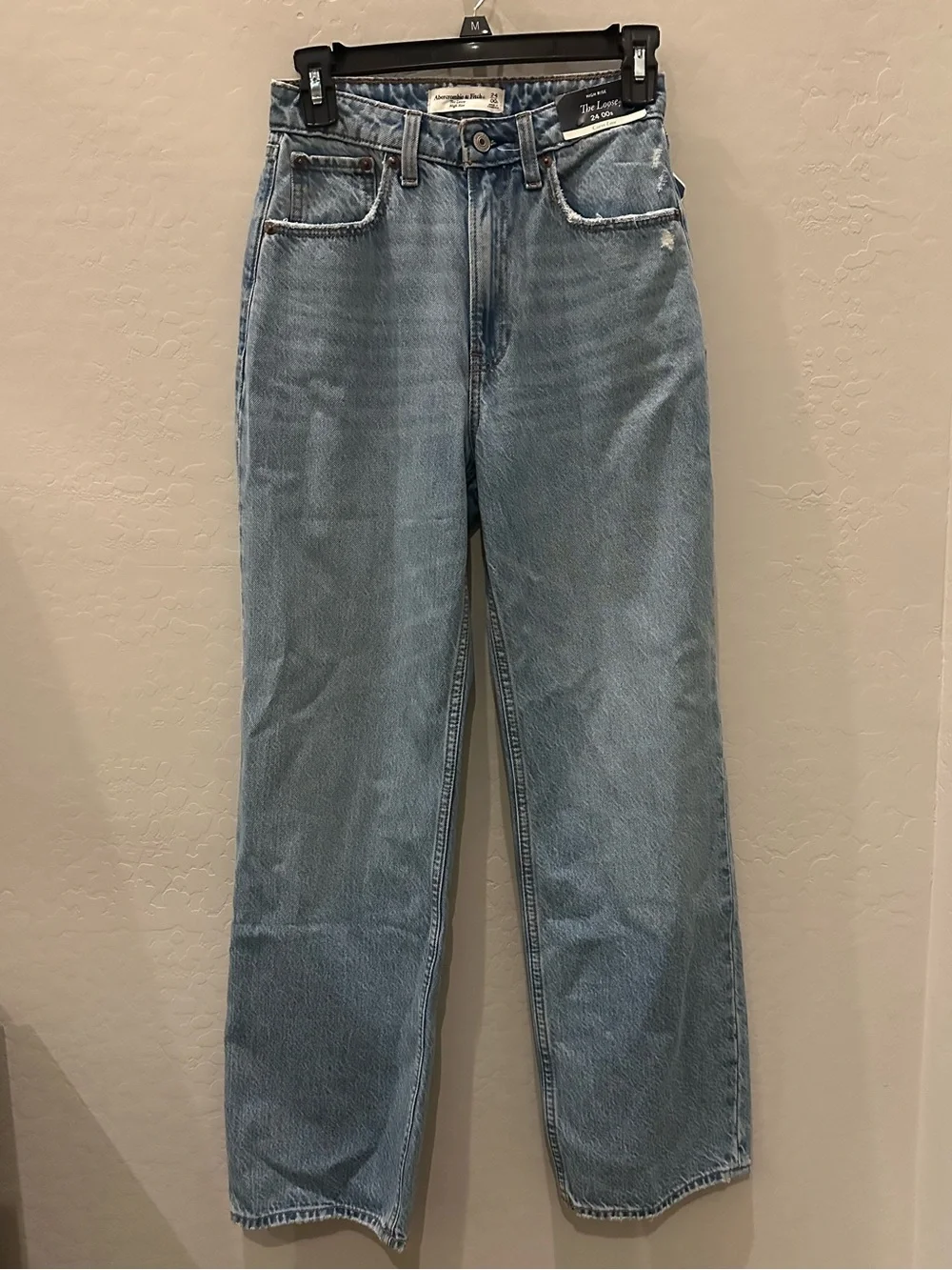 Abercrombie & Fitch x Jen Reed The Loose High Rise Curve Love Jeans Light Wash - Picture 2 of 8